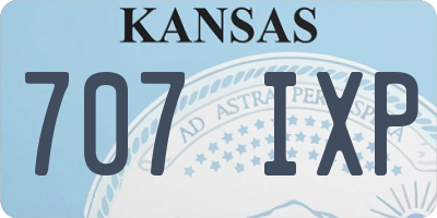 KS license plate 707IXP