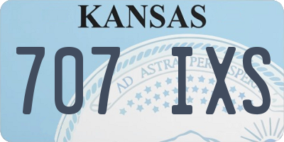 KS license plate 707IXS