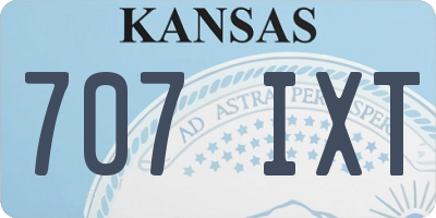 KS license plate 707IXT