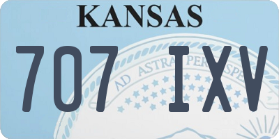 KS license plate 707IXV