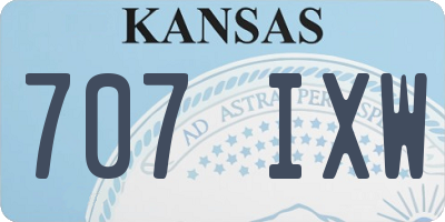 KS license plate 707IXW