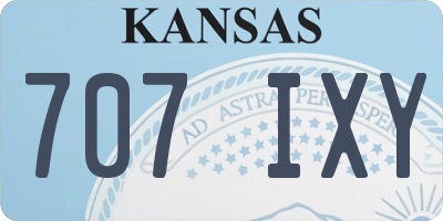 KS license plate 707IXY