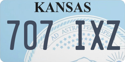 KS license plate 707IXZ