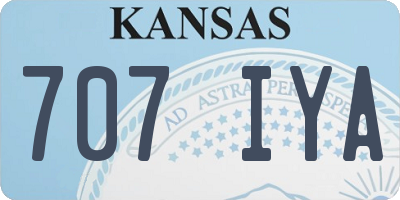 KS license plate 707IYA