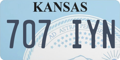 KS license plate 707IYN