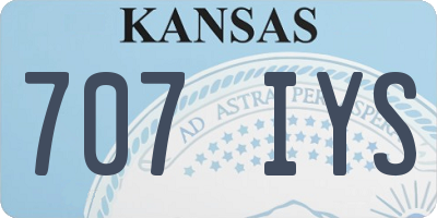 KS license plate 707IYS