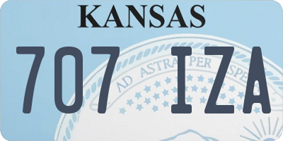 KS license plate 707IZA