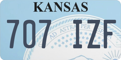 KS license plate 707IZF
