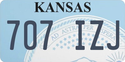 KS license plate 707IZJ