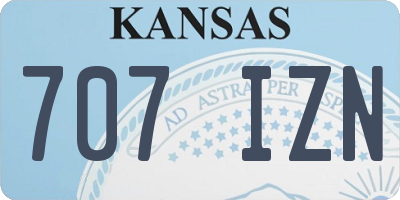 KS license plate 707IZN