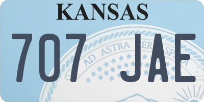 KS license plate 707JAE