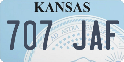 KS license plate 707JAF