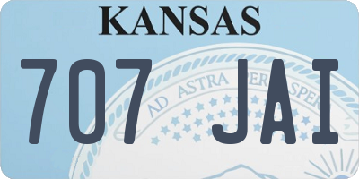 KS license plate 707JAI
