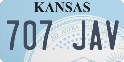 KS license plate 707JAV