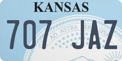 KS license plate 707JAZ