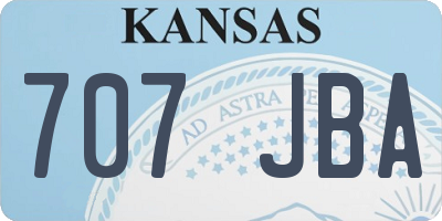 KS license plate 707JBA