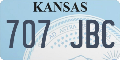 KS license plate 707JBC