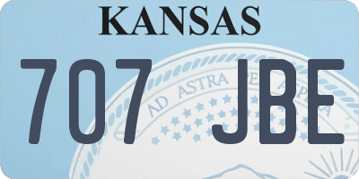 KS license plate 707JBE