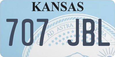 KS license plate 707JBL