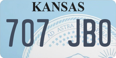 KS license plate 707JBO