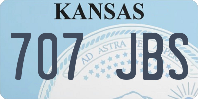 KS license plate 707JBS