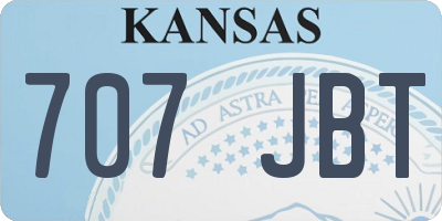 KS license plate 707JBT