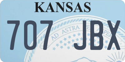KS license plate 707JBX