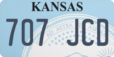 KS license plate 707JCD