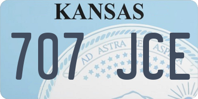 KS license plate 707JCE