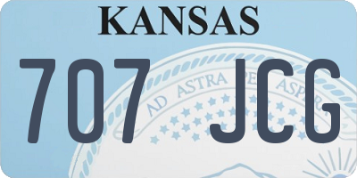KS license plate 707JCG