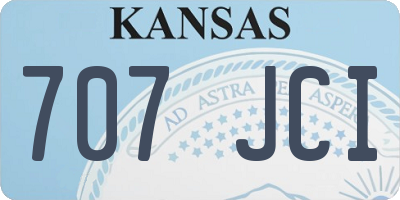 KS license plate 707JCI