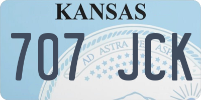 KS license plate 707JCK