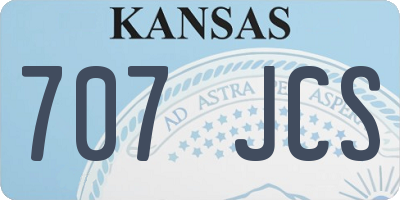 KS license plate 707JCS