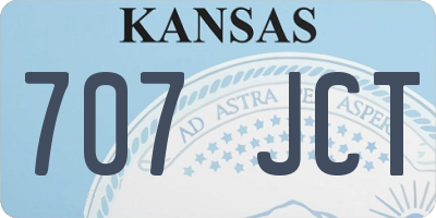 KS license plate 707JCT