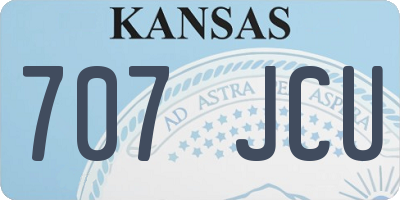 KS license plate 707JCU