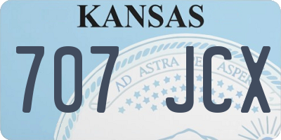 KS license plate 707JCX