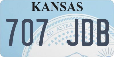 KS license plate 707JDB