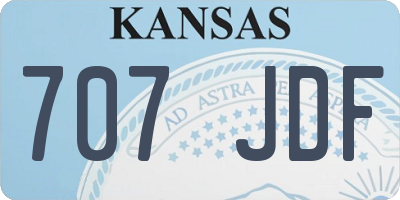 KS license plate 707JDF