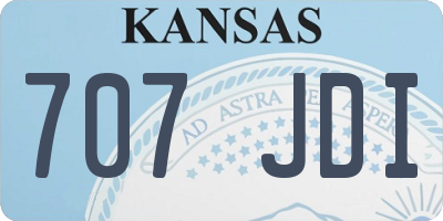 KS license plate 707JDI