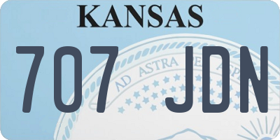 KS license plate 707JDN