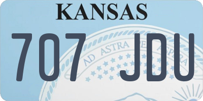 KS license plate 707JDU