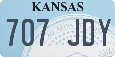 KS license plate 707JDY