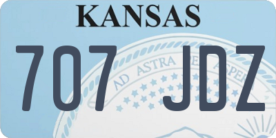 KS license plate 707JDZ