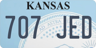 KS license plate 707JED