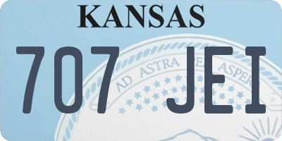 KS license plate 707JEI