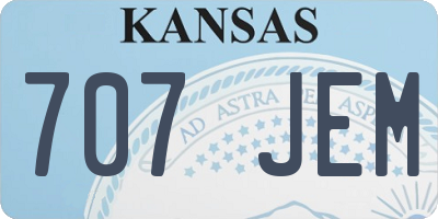 KS license plate 707JEM