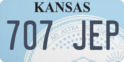 KS license plate 707JEP