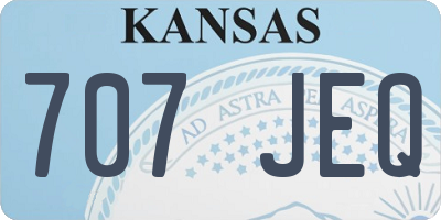 KS license plate 707JEQ