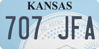 KS license plate 707JFA