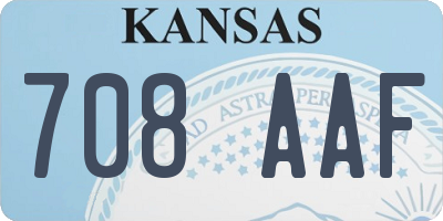 KS license plate 708AAF